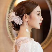 Mũ đội đầu cô dâu đính sequin cổ điển