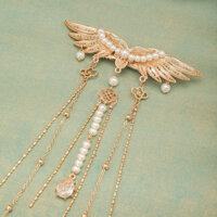 Mũ Đội Đầu Siêu Cổ Tích Tua Rua Áp Lực Lưng Bài Hát Làm Hanfu Phụ Kiện Nữ Kẹp Tóc Mặt Sau Kẹp Trang Phục Cổ Cung Điện Phụ Kiện Tóc Kẹp Bên 4.28