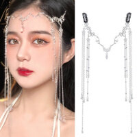 Mũ đội đầu tua rua đính cườm pha lê Trang sức trán cho nữ