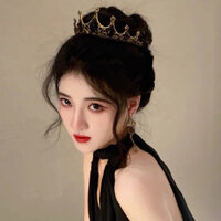 Mũ đội đầu vương miện cho người lớn, lễ hội, nữ hoàng 18 tuổi, màu đen retro sang trọng, phong cách tương tự như người nổi tiếng internet, công chúa baroque, phụ kiện tóc 18 4.2