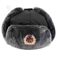 Mũ Đội Mùa Đông Đính Huy Hiệu Trapper Nga Giả Lông Thú Đội Mũ Ushanka Đội Mùa Đông Oudoor Đội Liên Xô