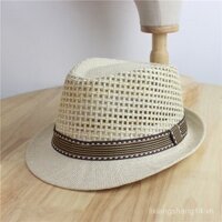 Mũ Fedora Nhỏ Phong Cách Mới Dành Cho Nam Mũ Bãi Biển Mùa Hè Mũ Jazz Retro Anh Quốc Mũ Trẻ Em Có Viền Cuộn Mũ Rơm Thoáng Khí
