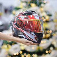 Mũ Fullface 2 Kính ROC 08 Plus Đen Bóng Dán Tem Decal