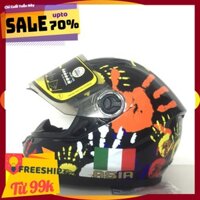 Mũ fullface asia mt136 tem bàn tay đen