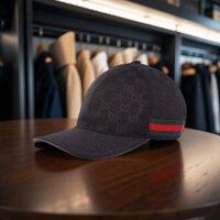 MŨ GUCCI ĐEN VẠCH CỜ 200035 KQWBG 1060