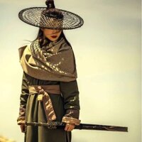 Mũ hiệp sĩ đen đỏ phong cách cổ xưa bằng tre, Trang phục cổ xưa dành cho nam và nữ Đạo cụ chụp súng, Mũ tre biểu diễn khiêu vũ cho trẻ em