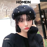Mũ họa sĩ HOMEIN, Sang trọng với nồi len lưới, Mũ beanie quyến rũ dành cho nữ