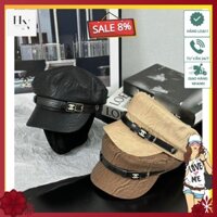 Mũ kepi da sần, chất vải da, full màu