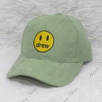 Mũ kết vải nhung logo DREW độc đáo thời trang phù hợp nam nữ - Xanh mint