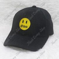 Mũ kết vải nhung logo DREW độc đáo thời trang phù hợp nam nữ - Đen