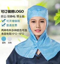 Mũ khăn choàng chống tĩnh điện không bụi quần áo hội thảo hỗ trợ mũ làm việc lưới sọc thoáng khí mũ sạch chống bụi mũ con sâu y tế