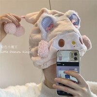 Mũ khăn tắm dày dạn, nhanh khô, phong cách công chúa, giá trị cao cho bé gái, sử dụng tại nhà, mũ tắm, khăn quấn đầu TKPZ