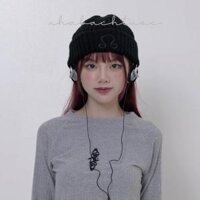 Mũ len beanie dệt kim logo thêu nổi (ohz beanie)