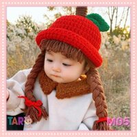 Mũ len bím tóc bé gái đáng yêu