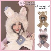 Mũ len bông tai gấu gập được ,Mũ tai gấu, Mũ mùa đông