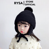 Mũ len cho bé trai gái đẹp dễ thương RYSA nón len cho bé trùm đầu kèm khăn giữ ấm tốt