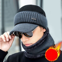 Mũ len cho lông cừu mùa đông Mũ dệt kim dày ngoài trời Bảo vệ lạnh ấm áp