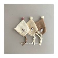 Mũ len chóp cục bông hình nấm nhiều màu cho bé size 1-5y