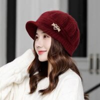 Mũ Len Dệt Kim Thời Trang Thu Đông Phong Cách Hàn Quốc Cho Phụ Nữ Trung Niên