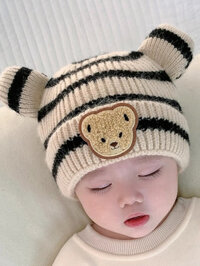 Mũ Len Hình Gấu CuTe Cho Bé Mùa Đông Ấm Ấp