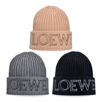 Mũ len Loewe chất lượng cao unisex, mũ thể thao ngoài trời, mũ ấm dày, mũ pullover