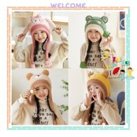 Mũ Len Lông Cừu Hình Thú Trùm Đầu Giữ Ấm Bảo & Vệ Tai, Phong Cách Hàn Quốc Thời Trang Mùa Đông Cho Bé Trai và Bé Gái