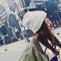 Mũ len lông thỏ màu trắng thời trang thu đông Hàn Quốc dành cho nữ