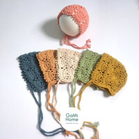 Mũ len móc tay thủ công cho bé từ 0-12 tháng tuổi