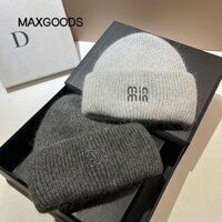 Mũ len mùa đông MAXGOODS, Đá chữ cái lông thỏ bằng đá, Mũ đi xe đạp dày thời trang thông thường dành cho nam và nữ