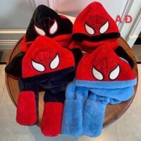 Mũ Len Mùa Đông Người Nhện Cho Bé Kèm Khăn Quàng Cổ Và Găng Tay Siêu Ấm Cực Ngầu  [BBH90]