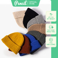 Mũ len ngắn không qua tai beanie trơn dày dặn phong cách hiphop hàn quốc PENCIEL STORE, nón len ngắn unisex nam nữ P045