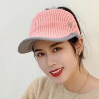 Mũ len nữ thể thao có chìa rỗng đầu thích hợp mùa thu đông thể thao ngoài trời, tập gym - hồng
