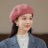 Mũ len nữ thu đông Mũ nồi cổ điển dễ phối họa sĩ Mũ len Mũ len búp bê thời trang mùa đông bí ngô