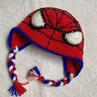 Mũ len Spider man người nhện móc handmade dành cho bé trai bé gái