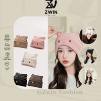 Mũ Len Tai Mèo Chùm Đầu Nón Beanie Lót Nhung Thời Trang Mùa Đông Ấm Áp Form Unisex Nam Nữ N172 – Zwin Fashion