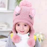 mũ len tai thỏ ấm cho bé(bé 2-5t) [CỰC HOT]