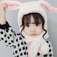 Mũ len tai thỏ cho bé gái