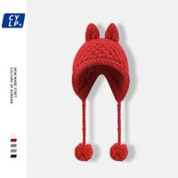 Mũ Len Tai Thỏ Dễ Thương Phong Cách Hàn Quốc