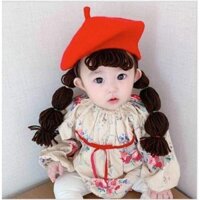 MŨ LEN TÓC GIẢ CHO BÉ