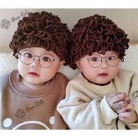 Mũ len tóc giả móc tay cho bé yêu