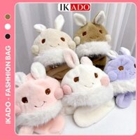 Mũ len trùm đầu mùa đông tai thỏ cho bé gái trai Nón len beanie hình trẻ em thú dễ thương