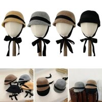 Mũ Len Vành Ngắn Phong Cách vintage Thời Trang Cho Bé 2-6 Tuổi