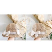 Mũ len vành sợi thô [crochet] nơ 🎀 xinh cho bé