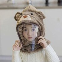 MŨ LÔNG CHÙNG ĐẦU KÈM KÍNH BẢO VỆ, CHẮN GIÓ CHO BÉ YÊU 3- 12 TUỔI