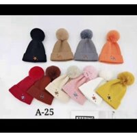 mũ lông cục bông