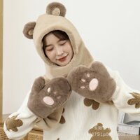mũ lông khăn quàng găng tay con gấu
