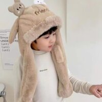 Mũ lông tai thỏ  cho bé ,nón tai bóp giựt nhảy 2 tai  ngộ nghĩnh cho bé có sẵn