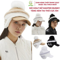 Mũ lông thỏ cao cấp MASTER BUNNY, mũ golf vành to chống nắng mũ lông kèm tai thỏ cực mềm cực ấm có thể tháo rời -HC GOLF