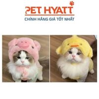 Mũ Lông Trùm Đầu Hình Gà & Heo Cho Thú Cưng