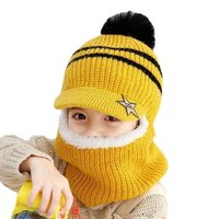 Mũ lông trùm đầu kèm khăn choàng cổ giữ ấm cho bé